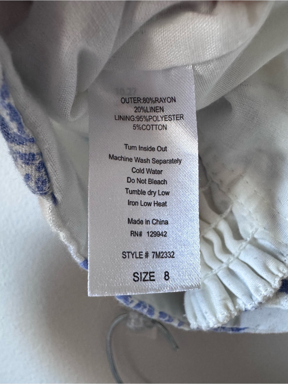 Paisley Lane blue floral 2pc Crop Top & Harem Pants Set Girls Size 8 - Picture 10 of 15